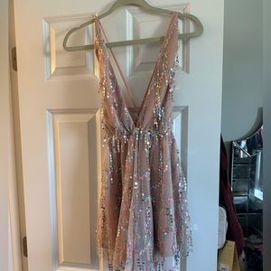 Sparkly pink hello molly mini dress
